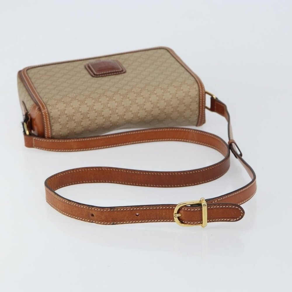 Authentic CELINE Macadam Canvas Shoulder Bag PVC Beige Gold - Picture 14 of 16